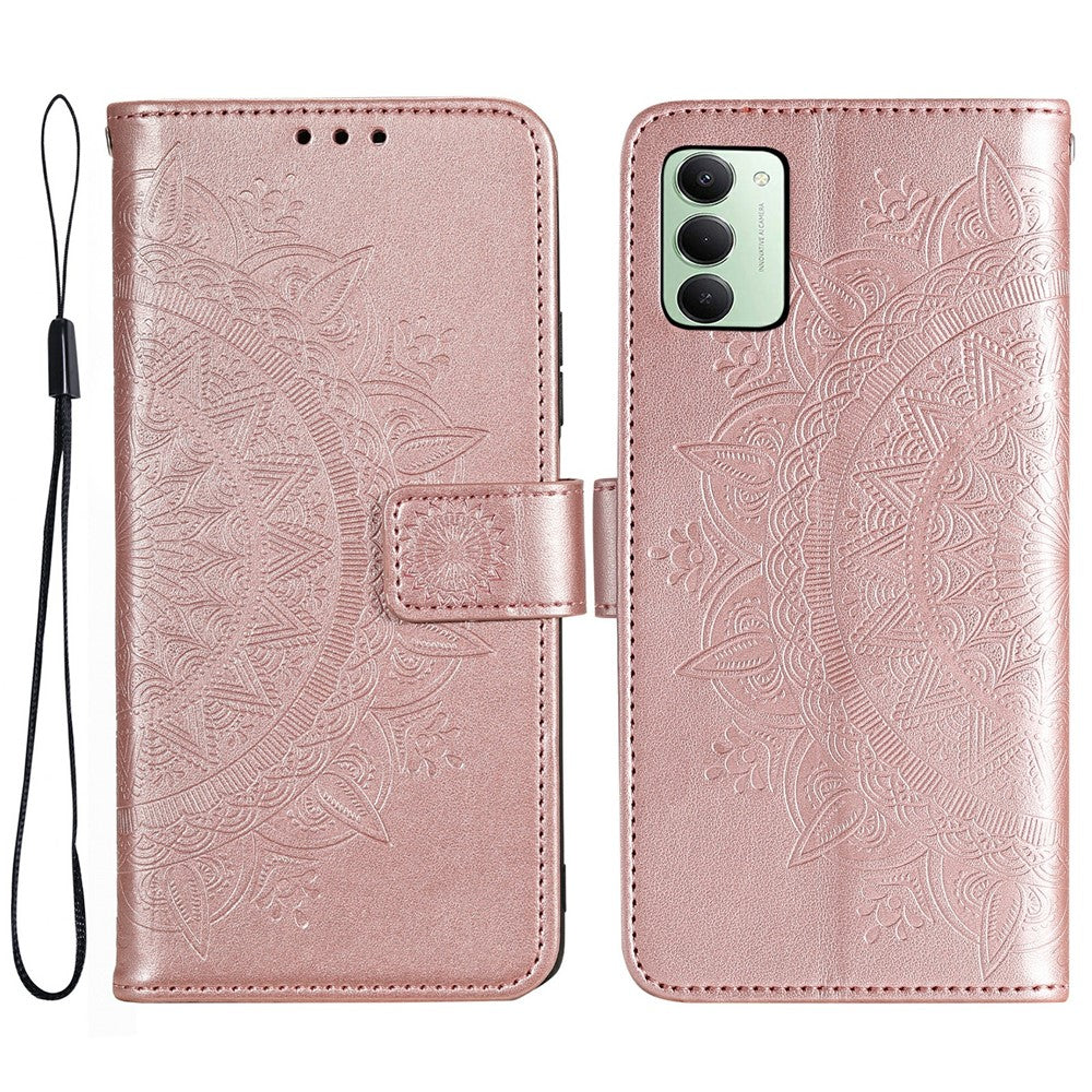 For Xiaomi Redmi 15 5G (Global) (169mm) Stand Case Imprinted Totem PU Leather Wallet Phone Cover with Wrist Strap