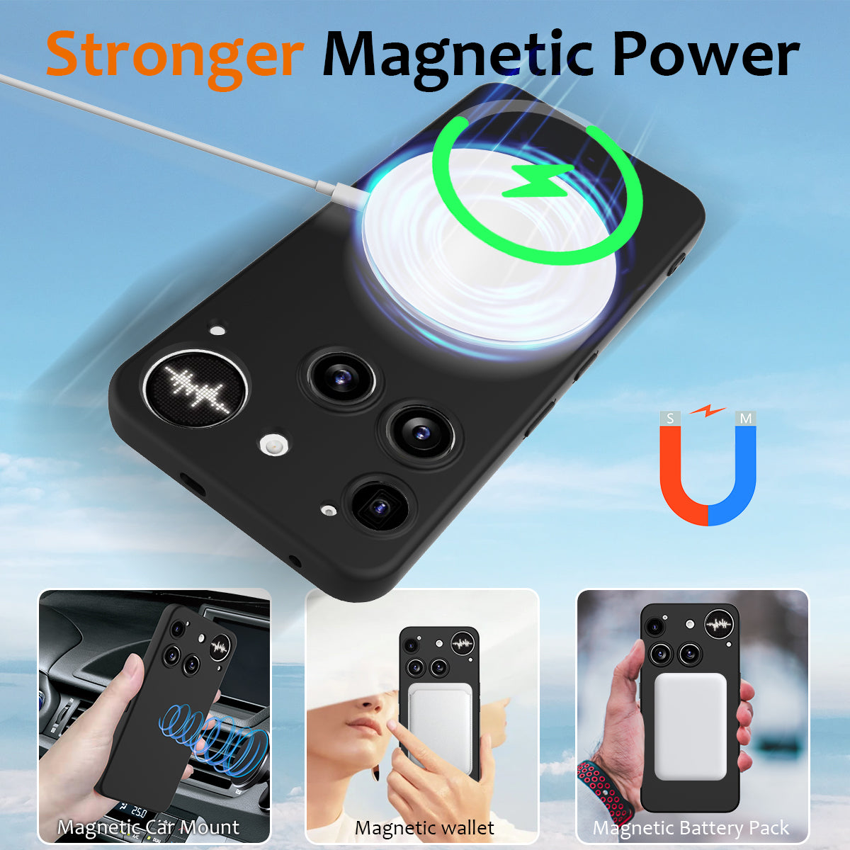 Nothing Phone (3) 5G Magnetische Handyhülle – Schutzhülle aus stoßfestem Flüssigsilikon