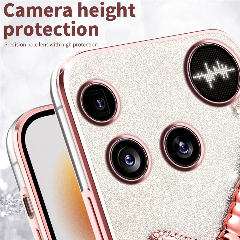 KADEM For Nothing Phone (3) 5G Case Dragonfly Kickstand TPU Flowers Glitter Phone Cover