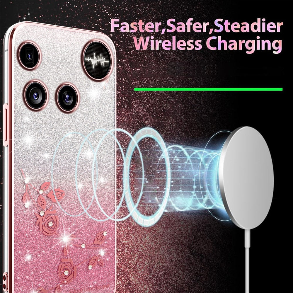 KADEM For Nothing Phone (3) 5G Case Flower TPU Flexible Gradient Phone Cover