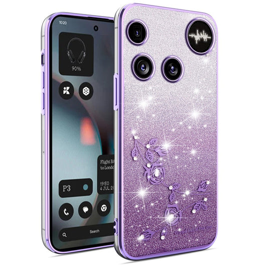 KADEM For Nothing Phone (3) 5G Case Flower TPU Flexible Gradient Phone Cover