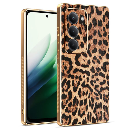 Xiaomi Redmi 15 4G (EU) (171mm) Handyhülle – Leopardenmuster PU-Leder beschichteter PC + TPU-Galvanik