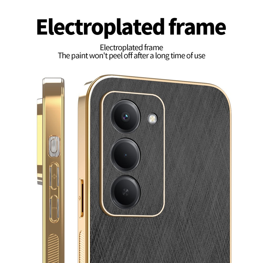 KADEM For Xiaomi Redmi 15 4G (EU) (171mm) Case Electroplating Silk Texture PU + TPU Phone Back Cover