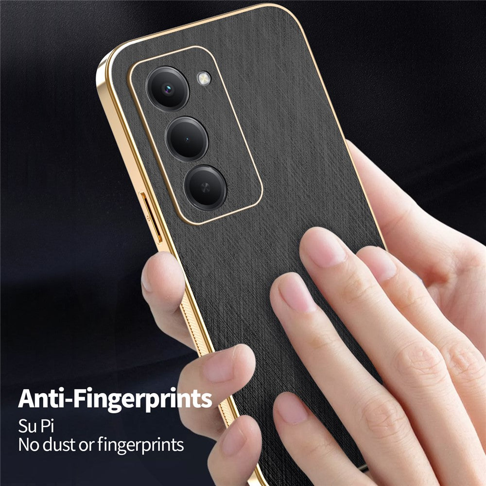 KADEM For Xiaomi Redmi 15 4G (EU) (171mm) Case Electroplating Silk Texture PU + TPU Phone Back Cover