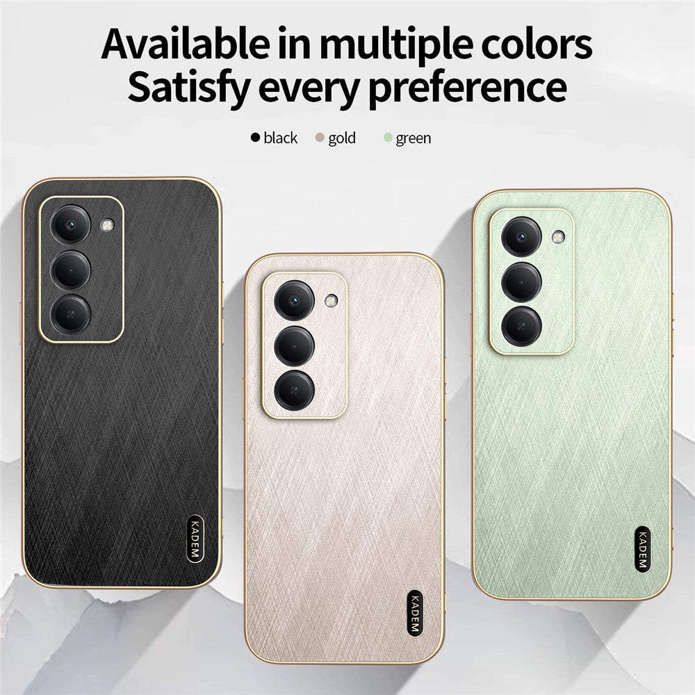 KADEM For Xiaomi Redmi 15 4G (EU) (171mm) Case Electroplating Silk Texture PU + TPU Phone Back Cover