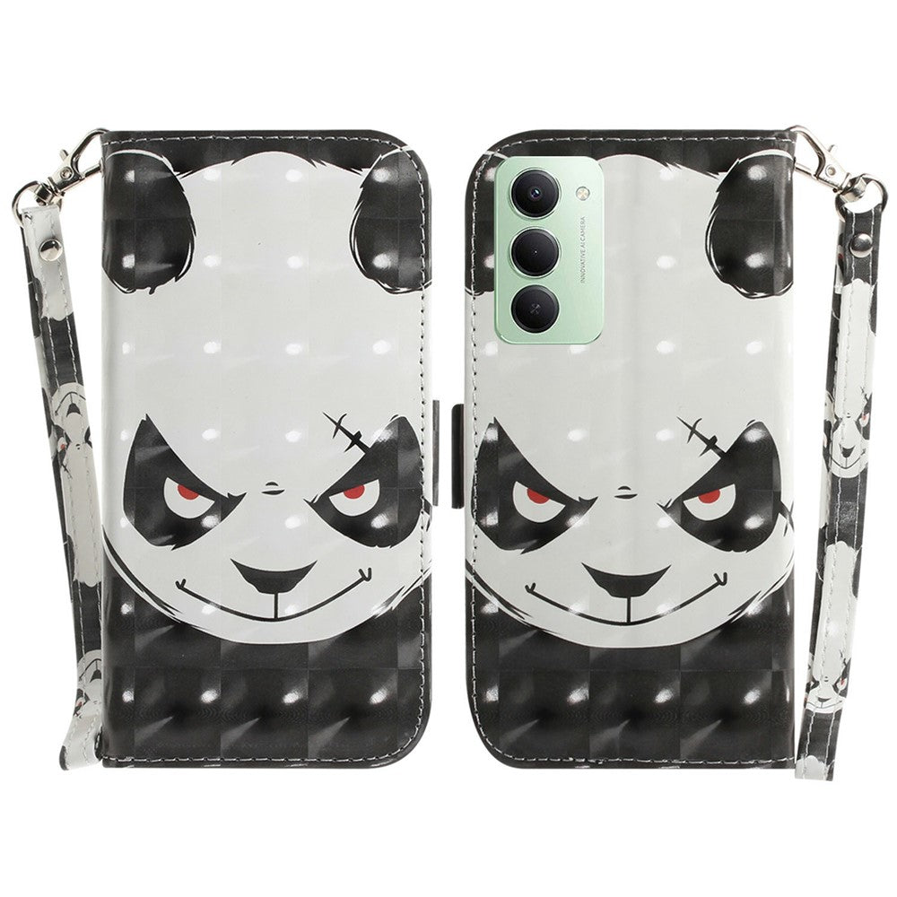 For Xiaomi Redmi 15 4G (EU) (171mm) Case Pattern Printing Leather Wallet Phone Cover with Wrist Strap
