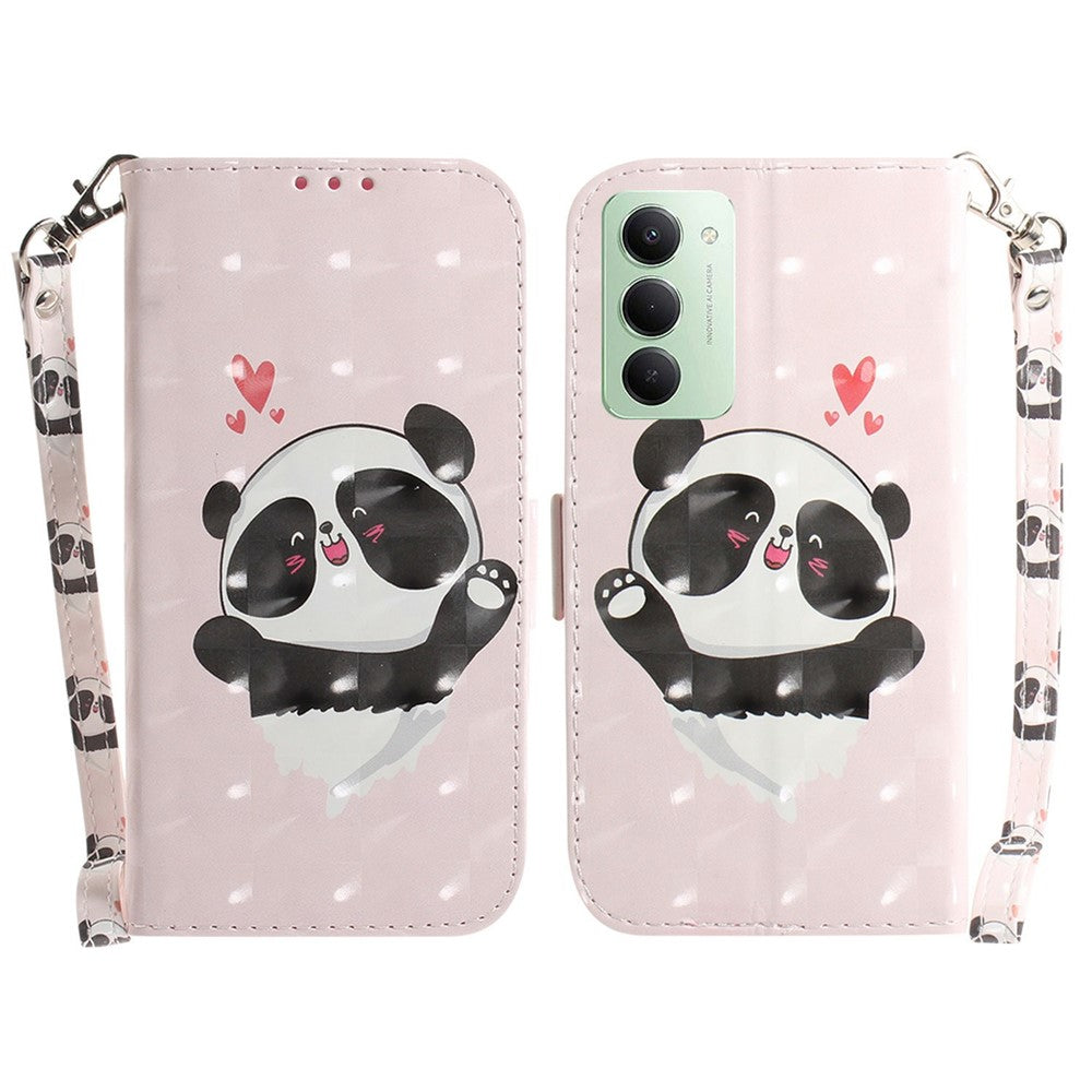 For Xiaomi Redmi 15 4G (EU) (171mm) Case Pattern Printing Leather Wallet Phone Cover with Wrist Strap