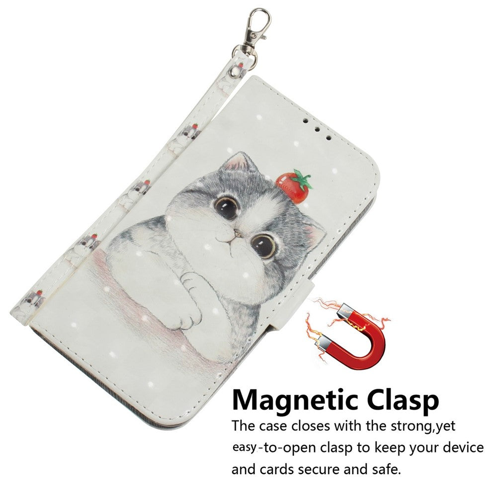 For Xiaomi Redmi 15 4G (EU) (171mm) Case Pattern Printing Leather Wallet Phone Cover with Wrist Strap