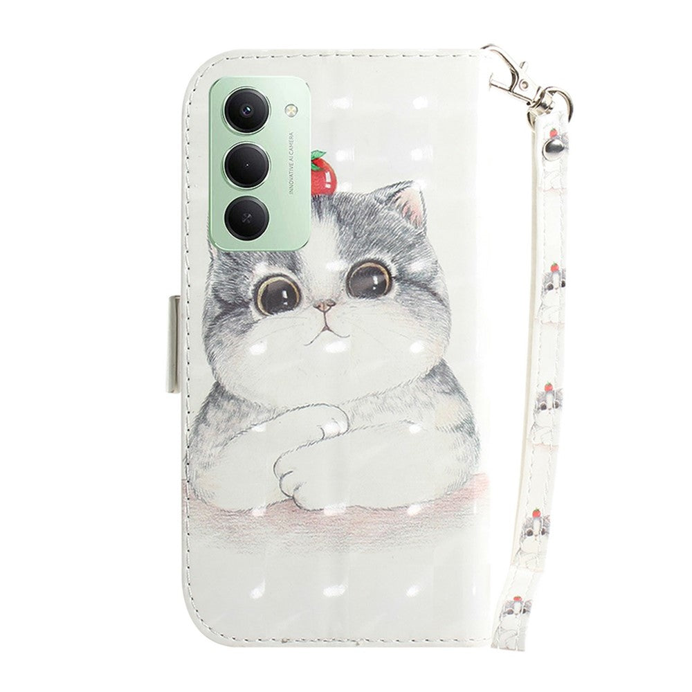 For Xiaomi Redmi 15 4G (EU) (171mm) Case Pattern Printing Leather Wallet Phone Cover with Wrist Strap