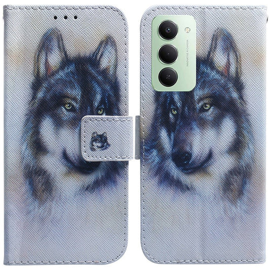 Xiaomi Redmi 15 4G (EU) (171mm) Handyhülle – Brieftaschen- aus Leder mit Musterdruck