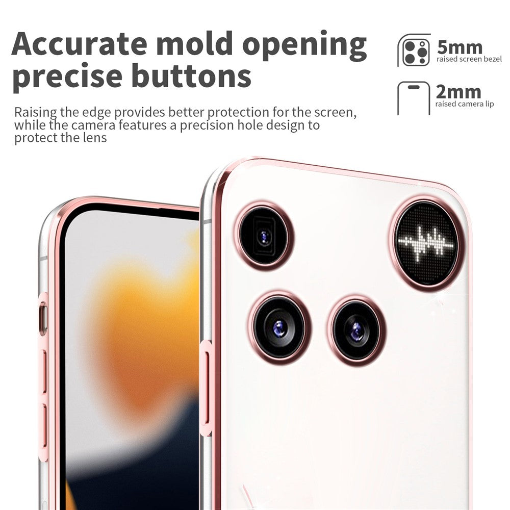 KADEM For Nothing Phone (3) 5G Case Flower Rhinestone Decor TPU Phone Cover