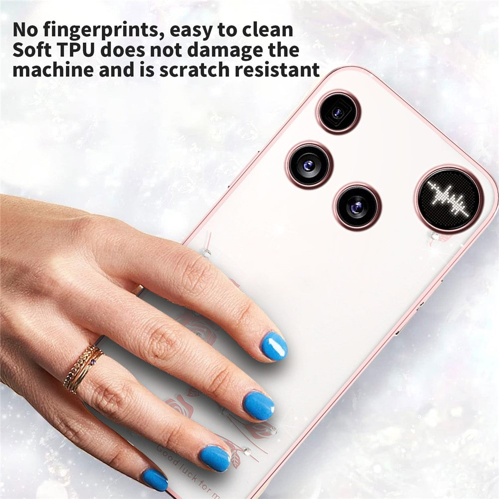 KADEM For Nothing Phone (3) 5G Case Flower Rhinestone Decor TPU Phone Cover