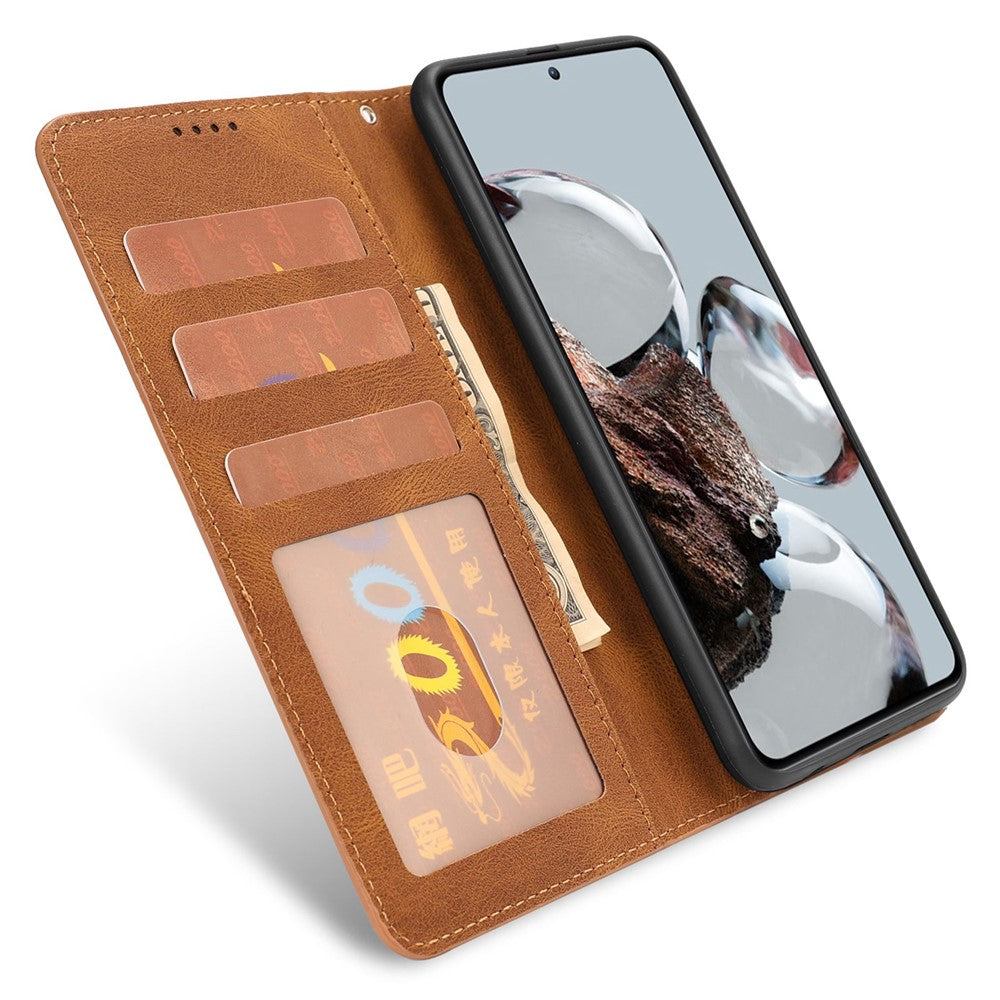 For Xiaomi 12T 5G / 12T Pro 5G / Redmi K50 Ultra 5G PU Leather + TPU Shockproof Wallet Cover Folio Flip Stand Phone Case with Strap