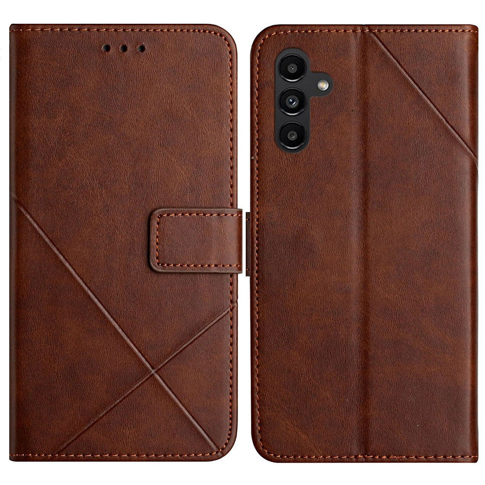 Galaxy A17 5G/4G Wallet-Hülle – Linienmuster mit Kartenfächer & Ständer