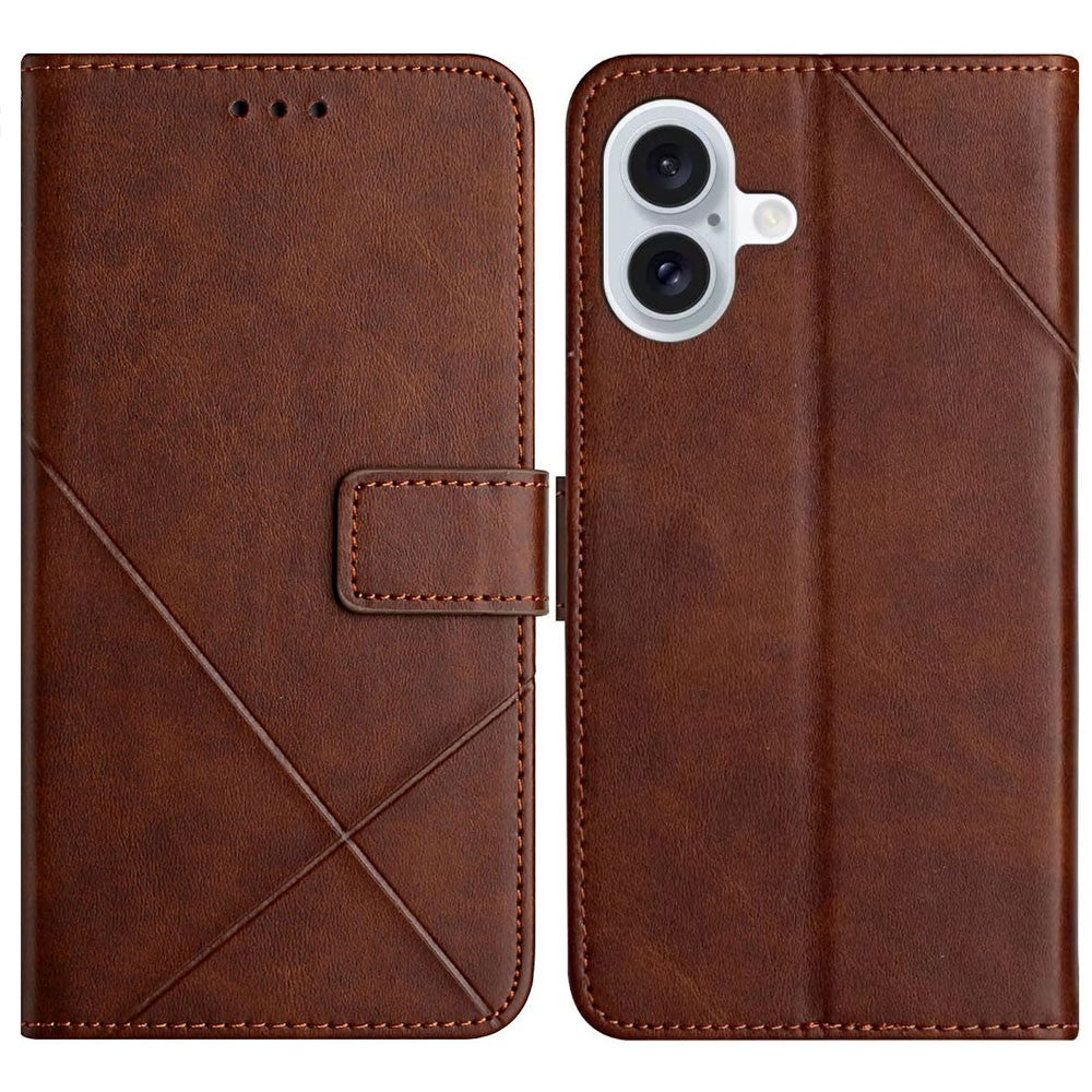 iPhone 17 Wallet-Hülle – Linienmuster mit Kartenfächer & Ständer