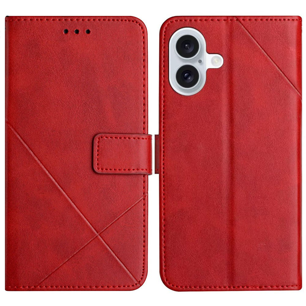 iPhone 17 Wallet-Hülle – Linienmuster mit Kartenfächer & Ständer