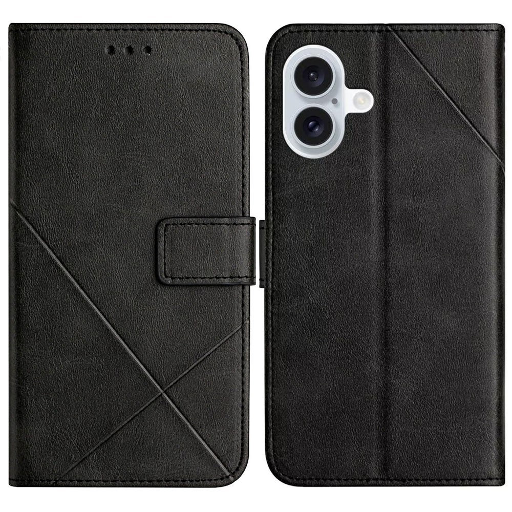 iPhone 17 Wallet-Hülle – Linienmuster mit Kartenfächer & Ständer