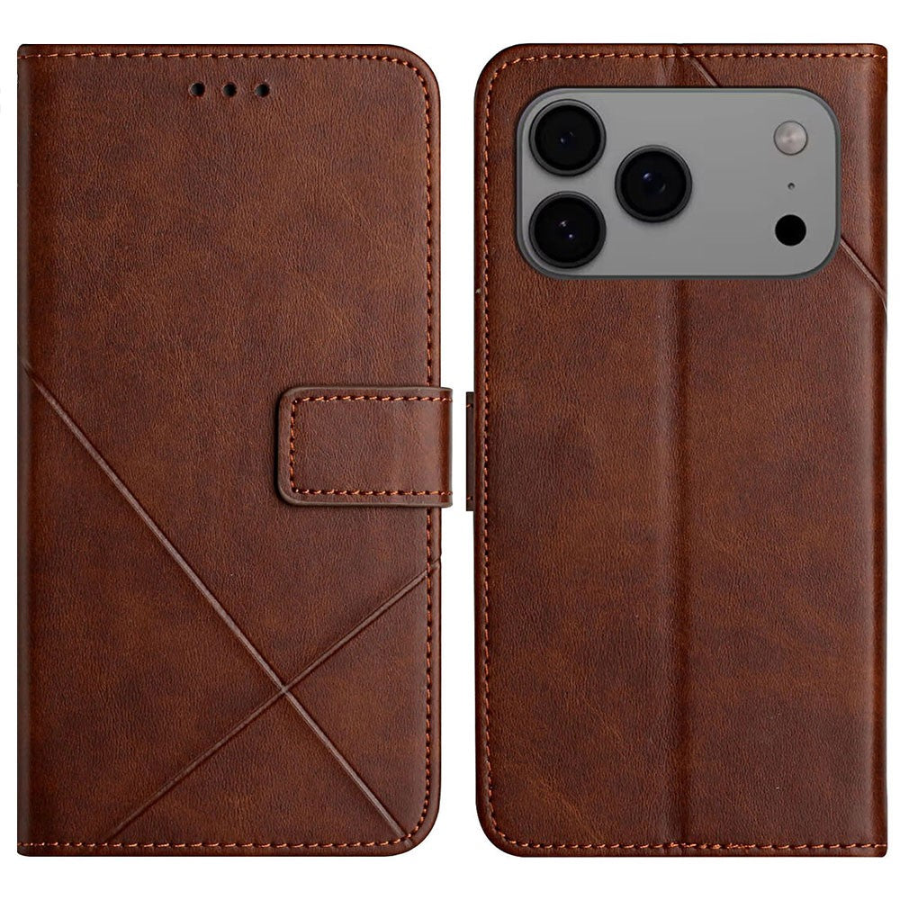 iPhone 17 Pro Max Wallet-Hülle – Linienmuster mit Kartenfächer & Ständer