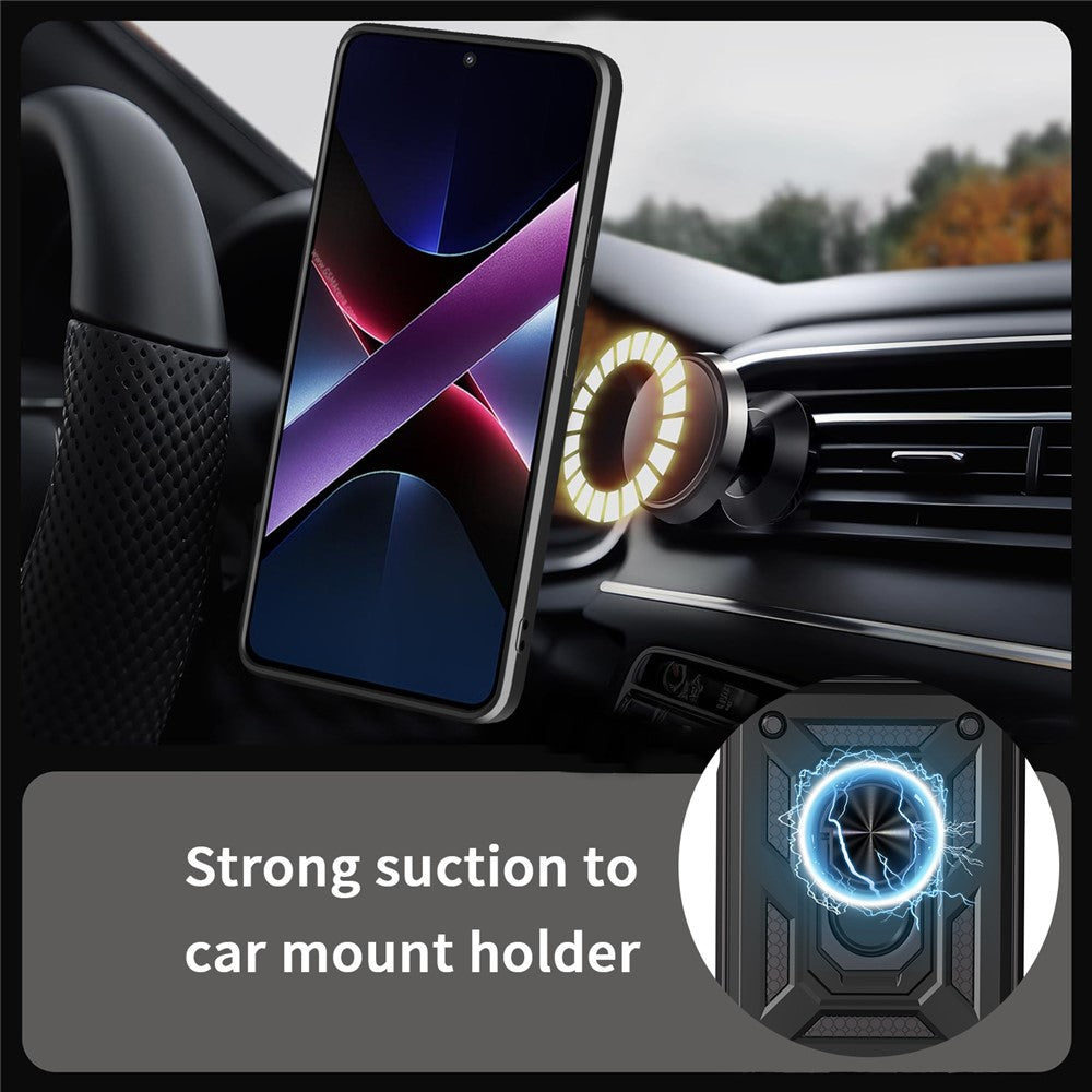 For Xiaomi Poco M7 4G (169mm) Case with Slide Camera Lid PC + TPU Kickstand Phone Cover