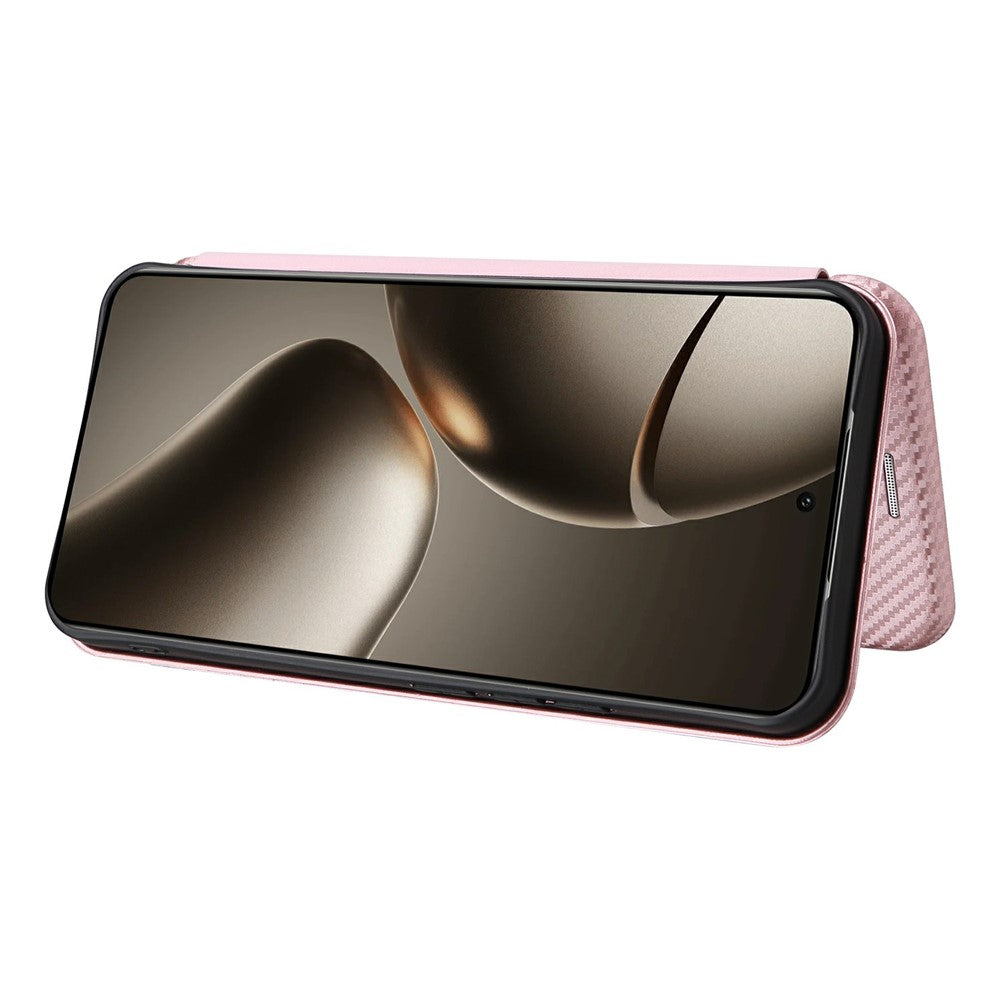 For Xiaomi 15T Pro Case Carbon Fiber Texture Drop-Proof PU Leather Phone Cover