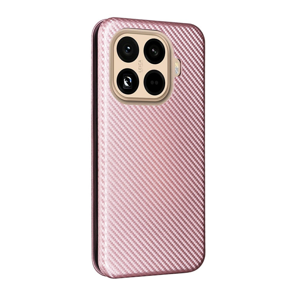 For Xiaomi 15T Pro Case Carbon Fiber Texture Drop-Proof PU Leather Phone Cover