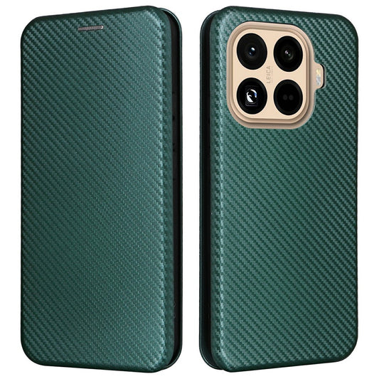Xiaomi 15T Pro Handyhülle – aus sturzsicherem PU-Leder mit Kohlefaser-Textur