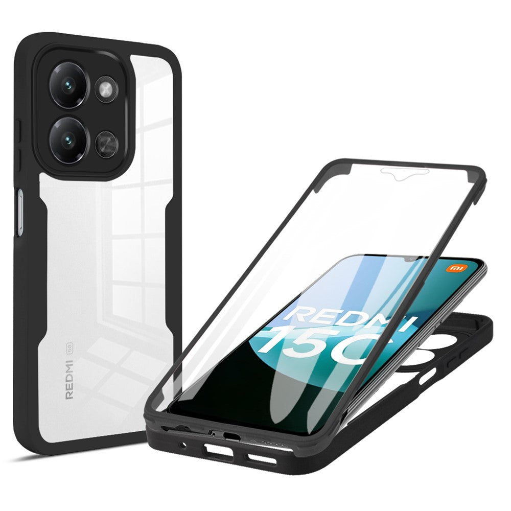 Phone Case For Xiaomi Redmi 15C 4G (EU) (173mm) / 15C 5G (EU) (173mm) / Poco C85 4G (173mm) Acrylic + TPU Clear Cover with PET Screen Film