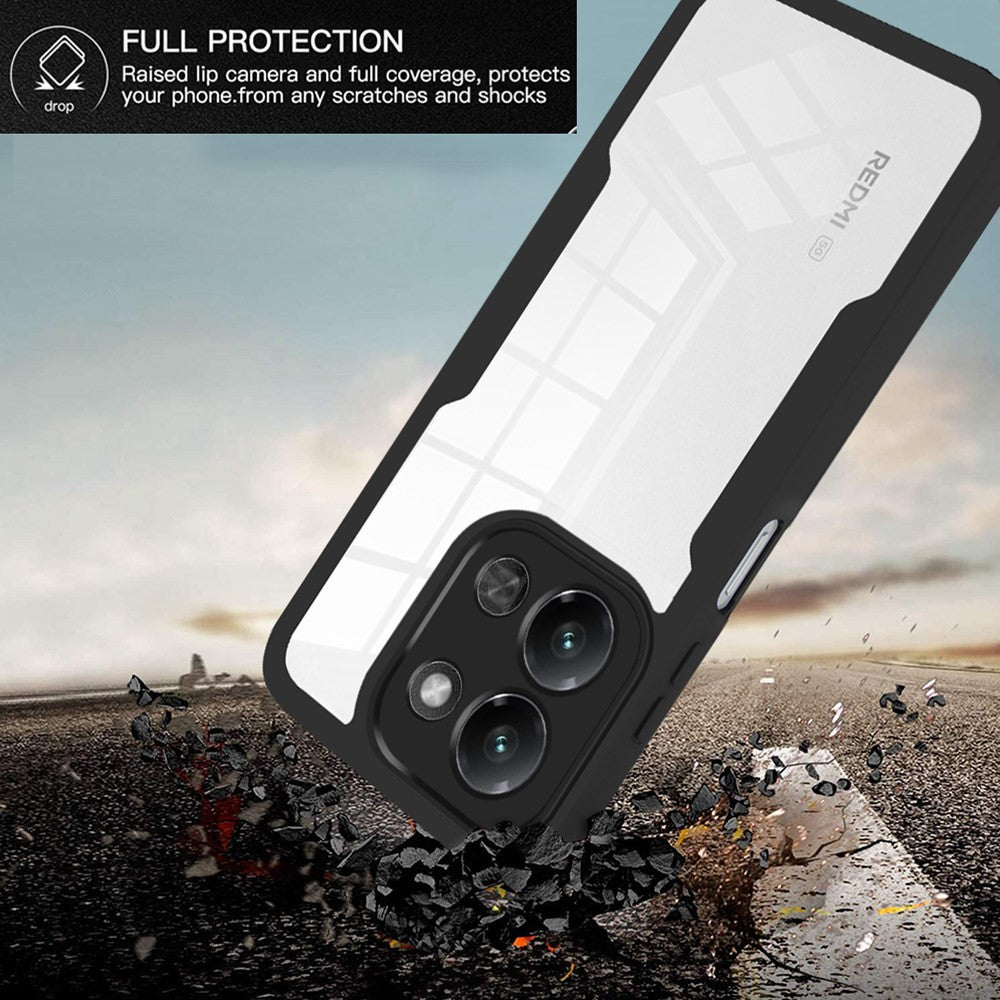 Phone Case For Xiaomi Redmi 15C 4G (EU) (173mm) / 15C 5G (EU) (173mm) / Poco C85 4G (173mm) Acrylic + TPU Clear Cover with PET Screen Film