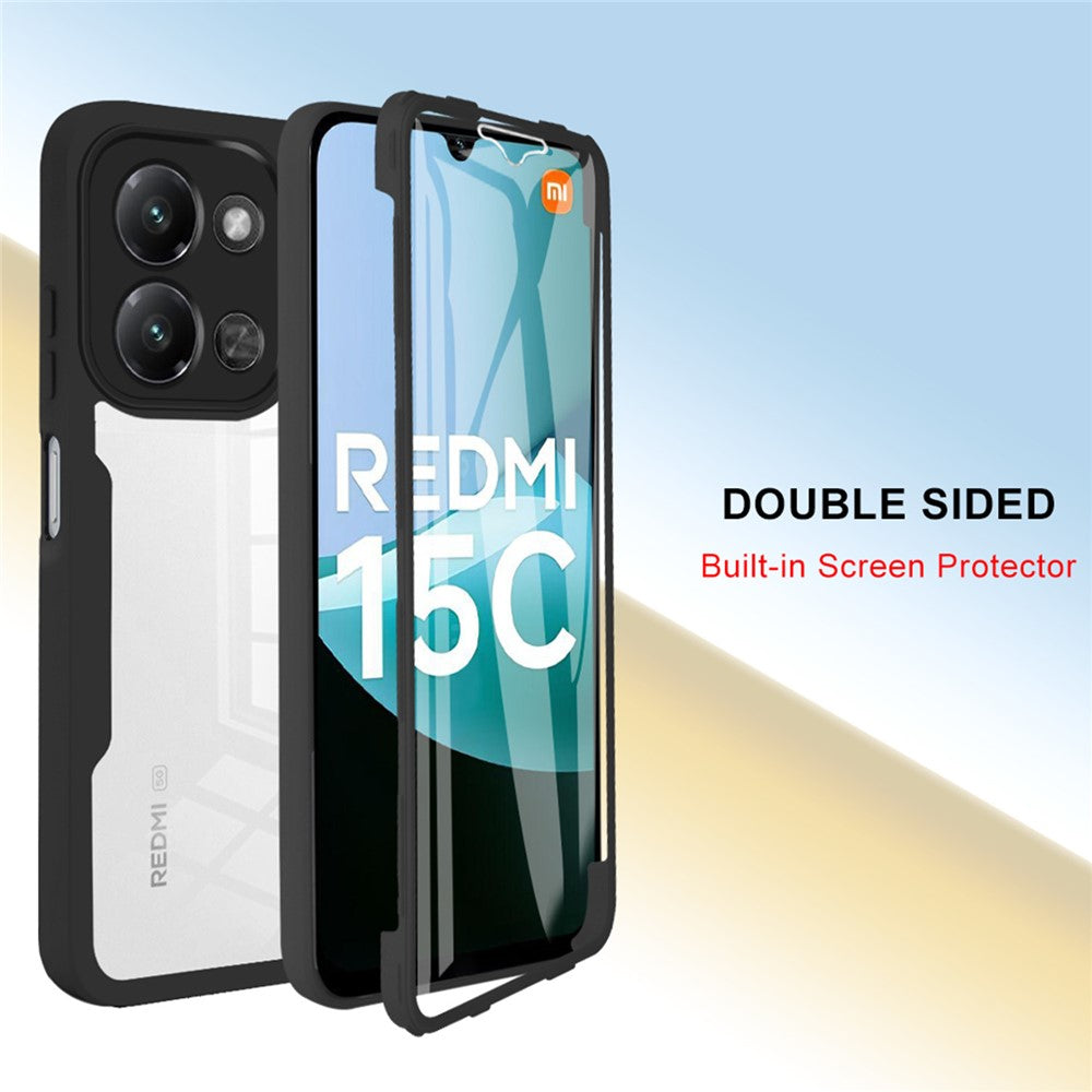 Phone Case For Xiaomi Redmi 15C 4G (EU) (173mm) / 15C 5G (EU) (173mm) / Poco C85 4G (173mm) Acrylic + TPU Clear Cover with PET Screen Film