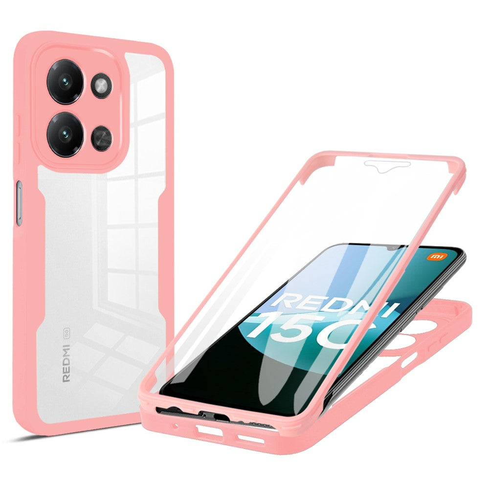 Phone Case For Xiaomi Redmi 15C 4G (EU) (173mm) / 15C 5G (EU) (173mm) / Poco C85 4G (173mm) Acrylic + TPU Clear Cover with PET Screen Film