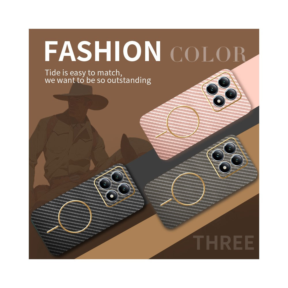 For Xiaomi 14T Pro Phone Case Carbon Fiber Textured Electroplated TPU Back Cover