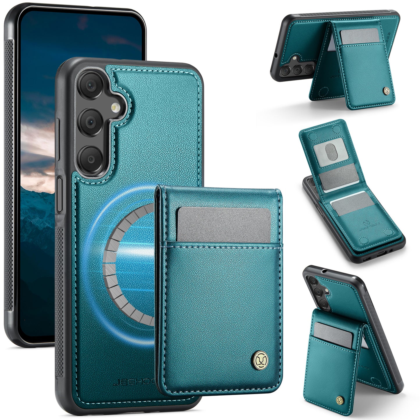 Galaxy A16 5G/4G Leder-Hülle mit Kartenfach & RFID-Schutz – MagSafe kompatibel