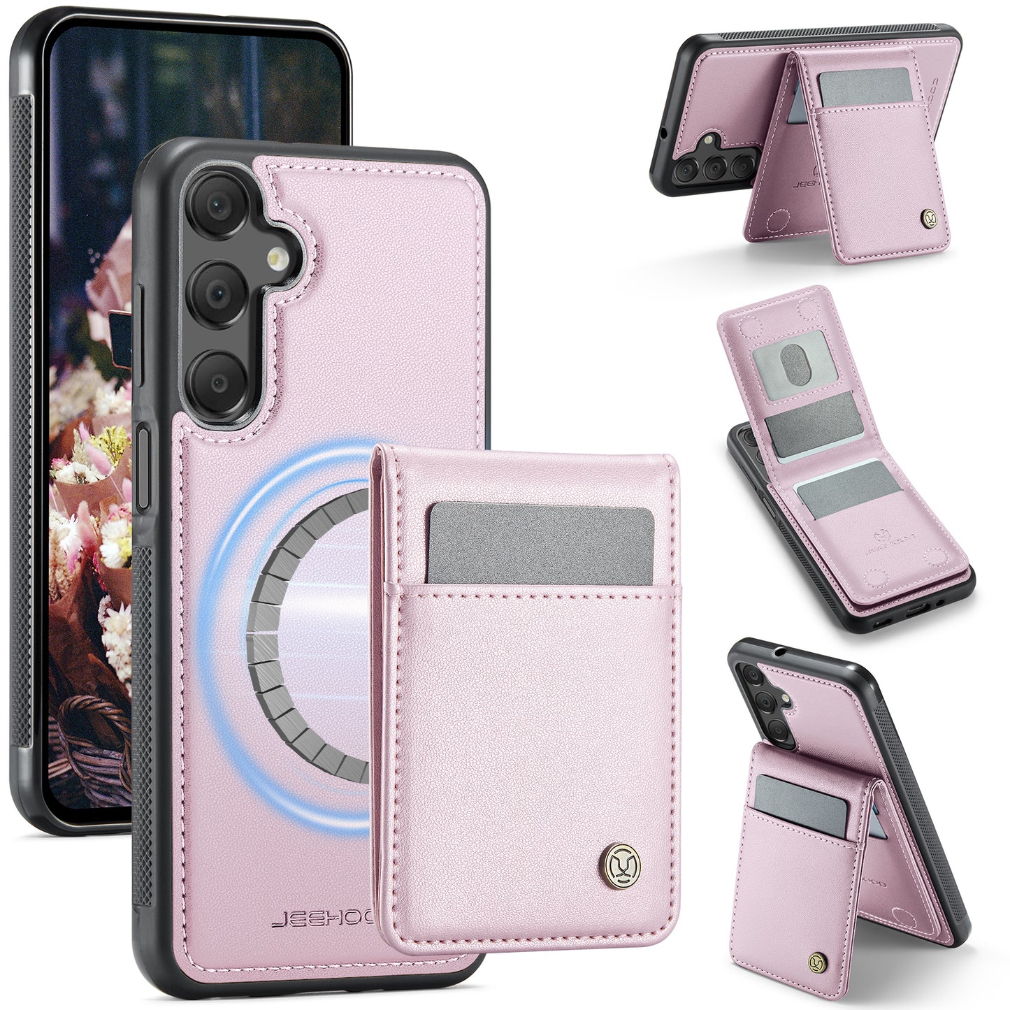 Galaxy A16 5G/4G Leder-Hülle mit Kartenfach & RFID-Schutz – MagSafe kompatibel