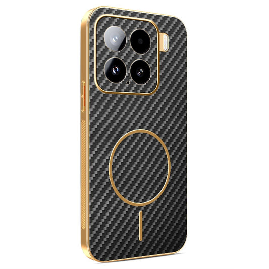 Xiaomi 15 Handyhülle – aus strukturiertem, galvanisiertem TPU mit Kohlefaser-Rückseite