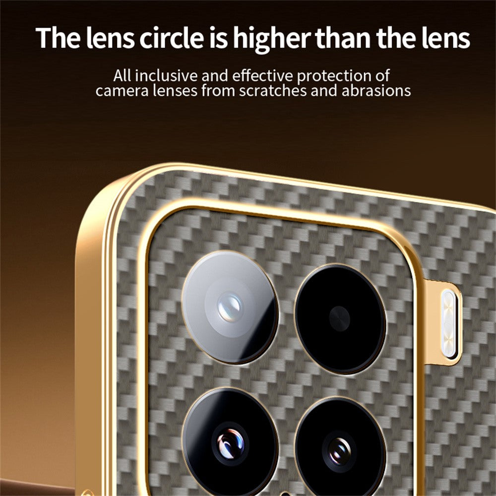 For Xiaomi 15 Phone Case Carbon Fiber Textured Electroplated TPU Back Cover