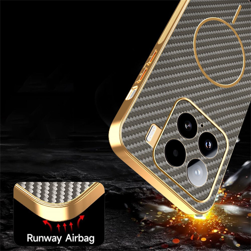 For Xiaomi 15 Phone Case Carbon Fiber Textured Electroplated TPU Back Cover