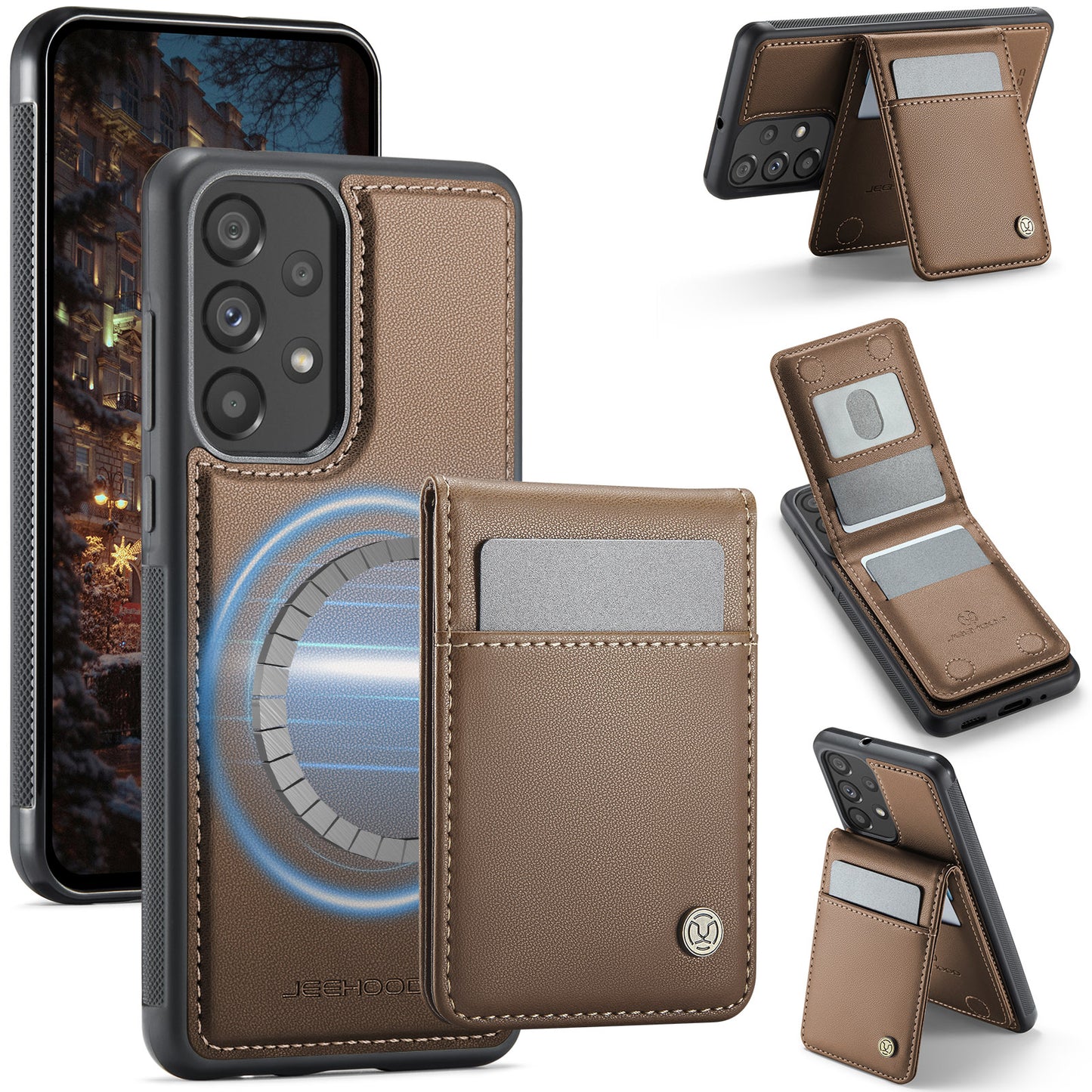 Galaxy A33 5G Leder-Hülle mit Kartenfach & RFID-Schutz – MagSafe kompatibel