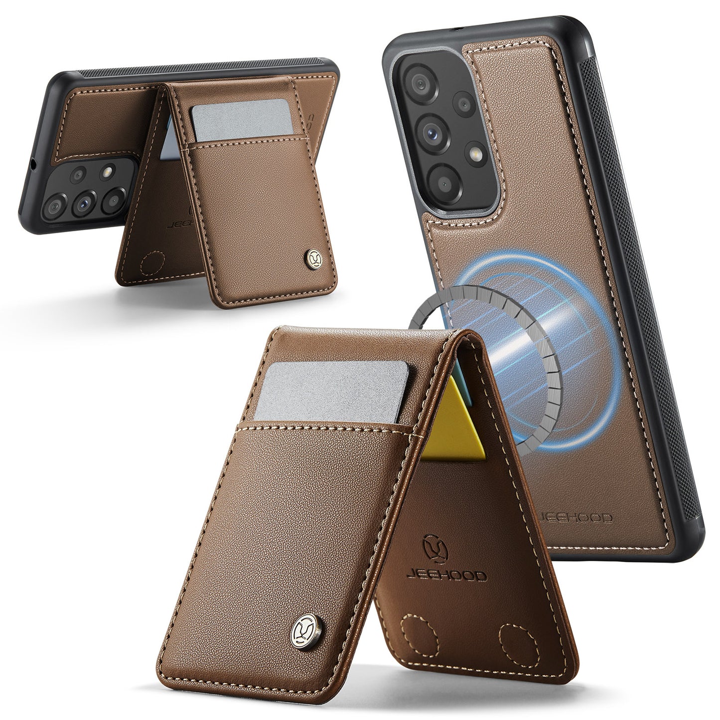 Galaxy A33 5G Leder-Hülle mit Kartenfach & RFID-Schutz – MagSafe kompatibel