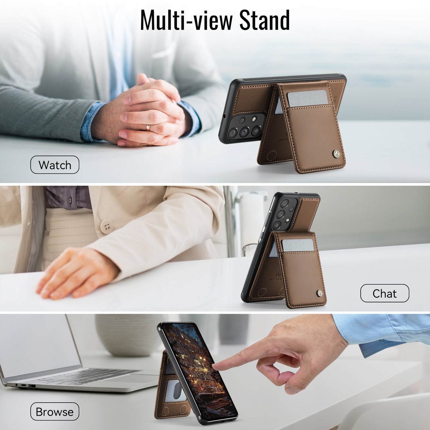 Galaxy A33 5G Leder-Hülle mit Kartenfach & RFID-Schutz – MagSafe kompatibel