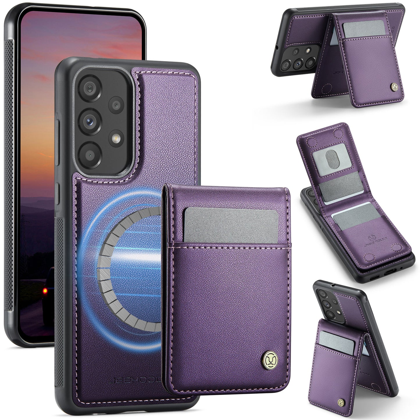 Galaxy A33 5G Leder-Hülle mit Kartenfach & RFID-Schutz – MagSafe kompatibel