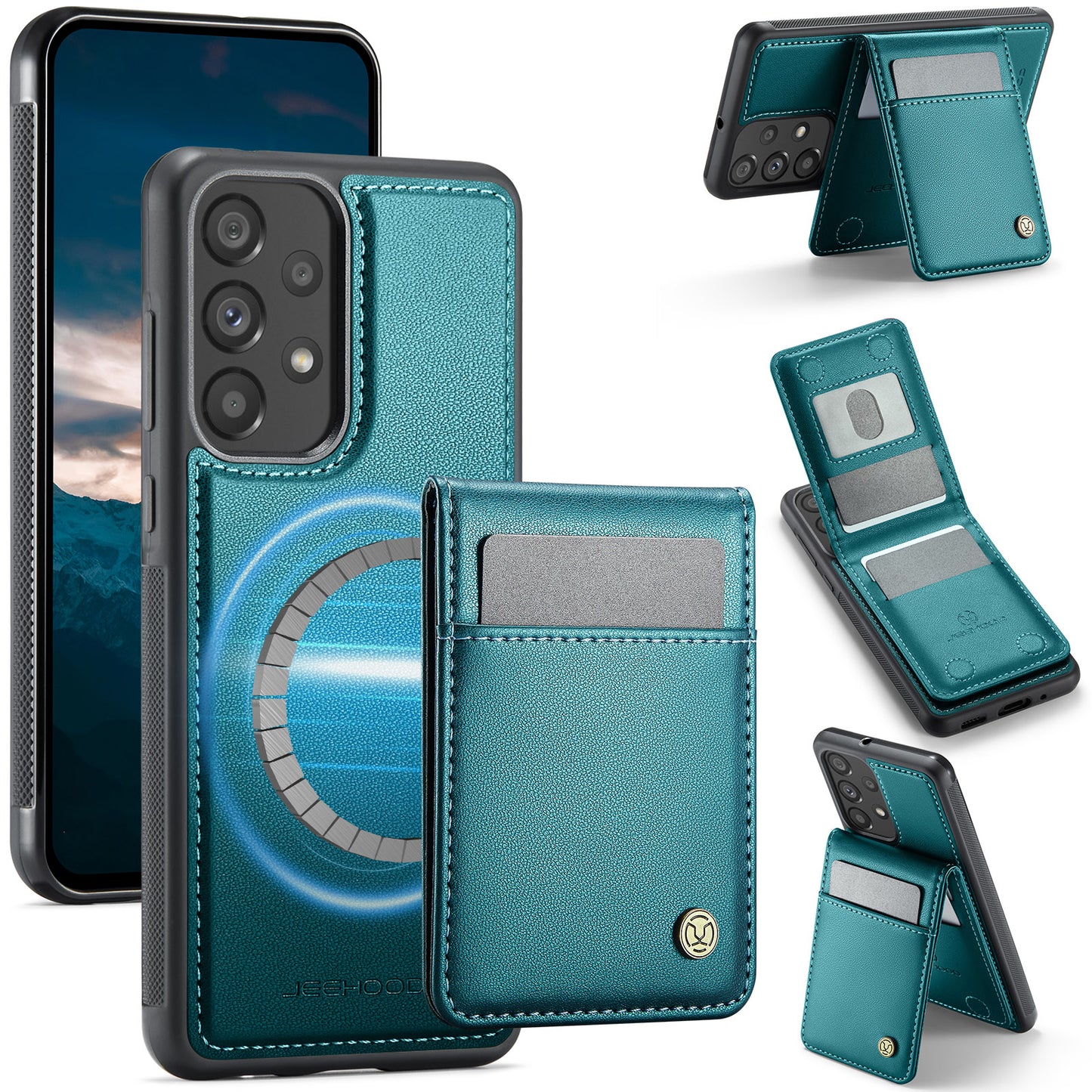 Galaxy A33 5G Leder-Hülle mit Kartenfach & RFID-Schutz – MagSafe kompatibel
