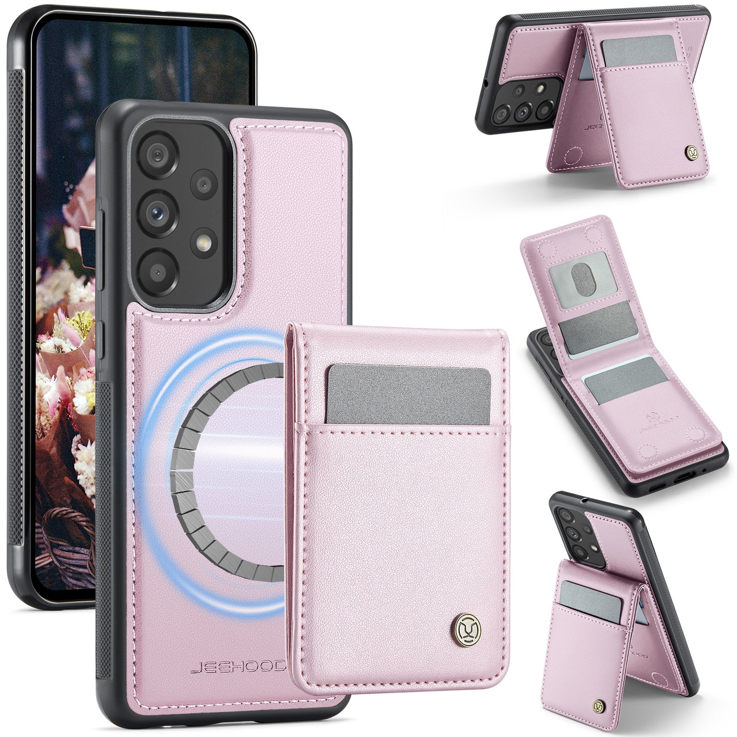 Galaxy A33 5G Leder-Hülle mit Kartenfach & RFID-Schutz – MagSafe kompatibel