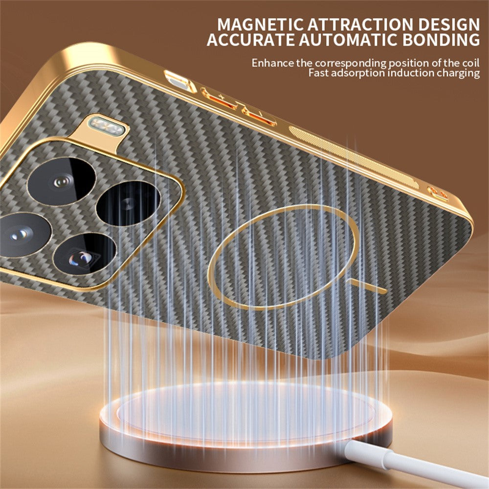 For Xiaomi 15 Pro Phone Case Carbon Fiber Textured Electroplated TPU Back Cover