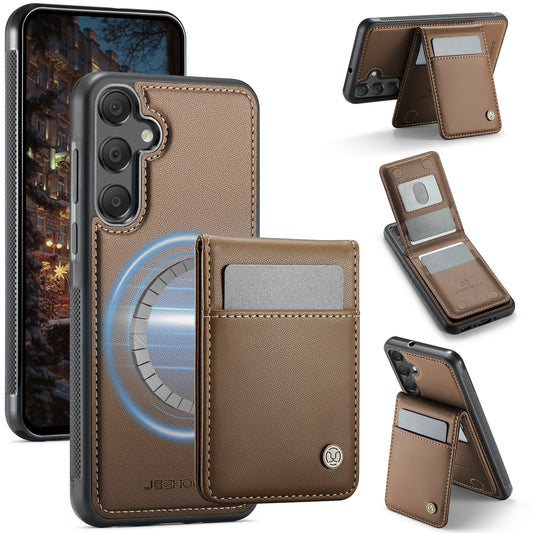 Galaxy A55 5G / A35 5G Leder-Hülle mit Kartenfach & RFID-Schutz – MagSafe kompatibel