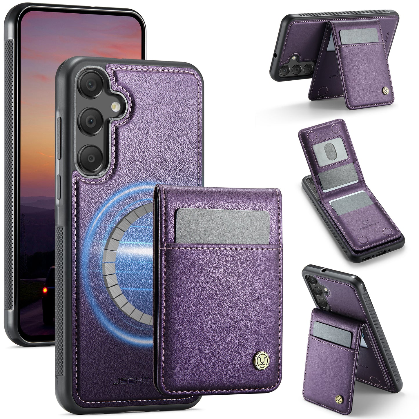 Galaxy A55 5G / A35 5G Leder-Hülle mit Kartenfach & RFID-Schutz – MagSafe kompatibel