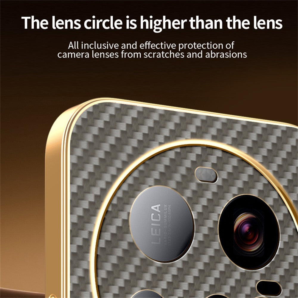 For Xiaomi 15 Ultra Phone Case Carbon Fiber Textured Electroplated TPU Back Cover