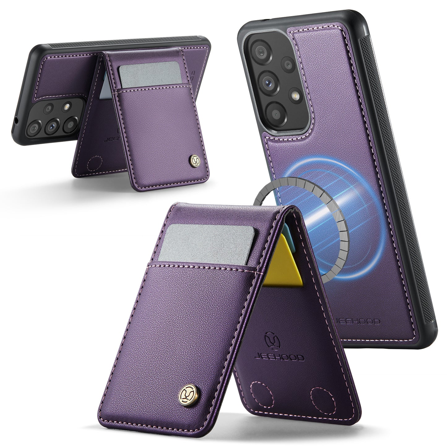 Galaxy A52 4G/5G / Galaxy A52s 5G Leder-Hülle mit Kartenfach & RFID-Schutz – MagSafe kompatibel