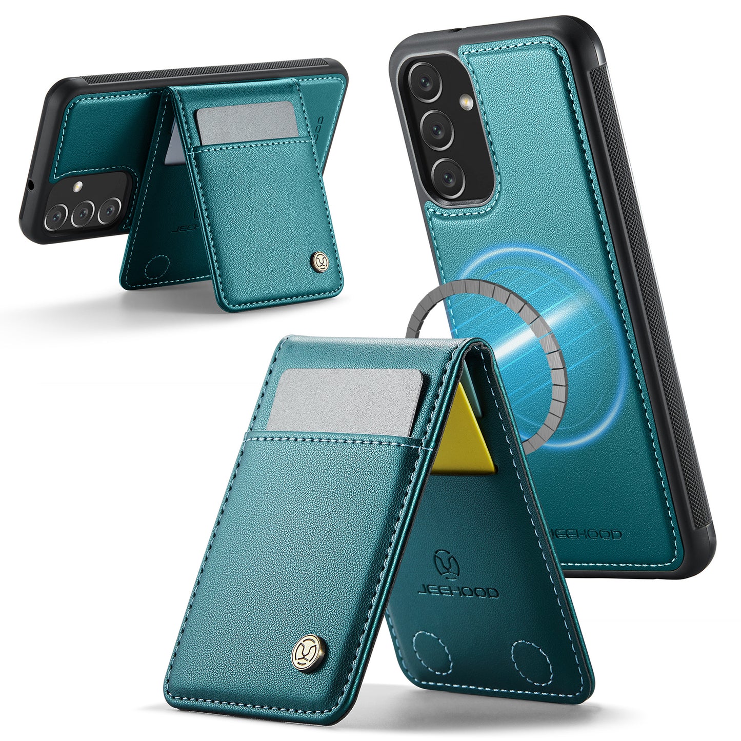Galaxy A14 4G/5G / M44 5G Leder-Hülle mit Kartenfach & RFID-Schutz – MagSafe kompatibel