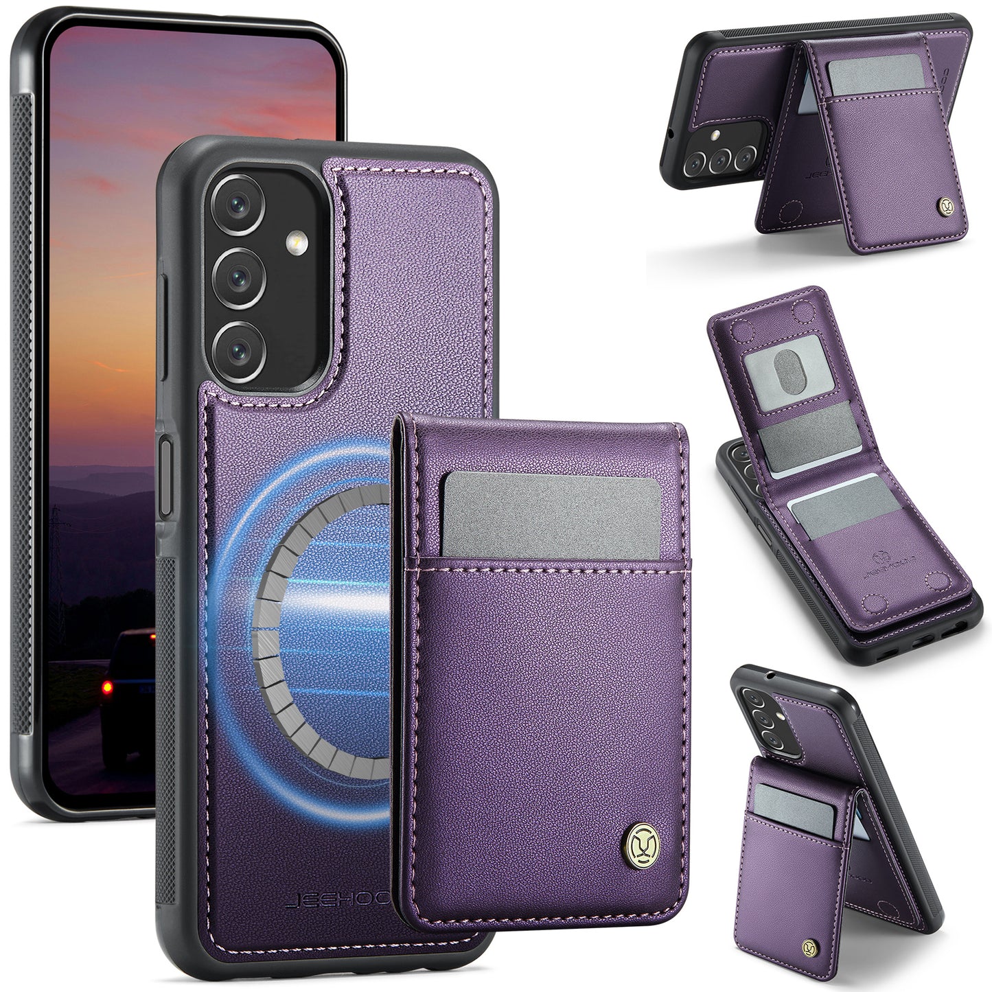 Galaxy A14 4G/5G / M44 5G Leder-Hülle mit Kartenfach & RFID-Schutz – MagSafe kompatibel