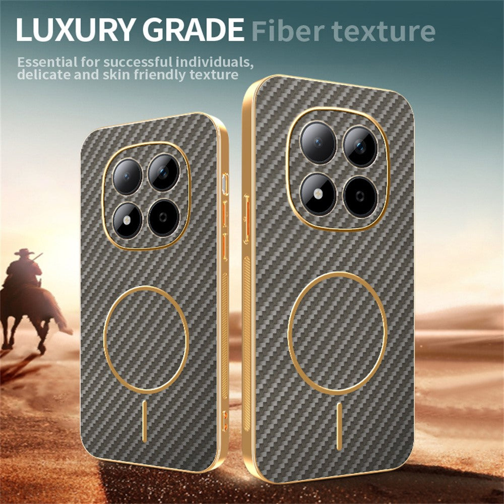 For Xiaomi Redmi Note 15 Pro 5G (Global) Phone Case Carbon Fiber Textured Electroplated TPU Back Cover